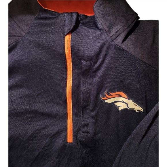 Denver Broncos Navy Pullover-Size LG - Picture 2 of 3